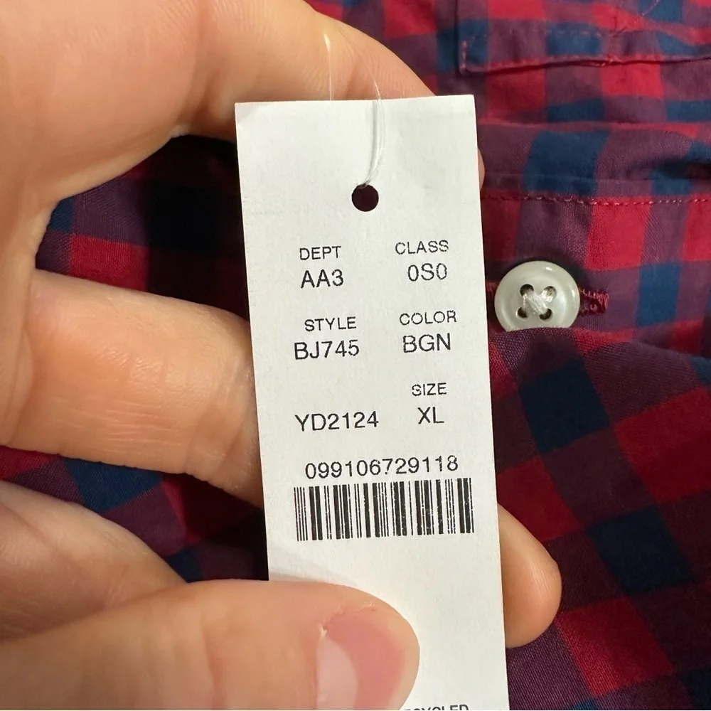 J crew slim fit Secret Wash cotton poplin shirt